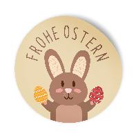 itenga Aufkleber Frohe Ostern Hasenbande braun 4cm (Moti...