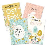 itenga 12 x Postkarte Gru�karte Frohe Ostern Mix mit 4 M...