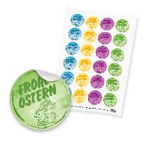 itenga 24x Sticker Frohe Ostern Mix Wasserfarbe gelb pin...