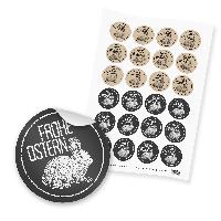 itenga 24x Sticker Frohe Ostern Mix Vintage braun wei� s...