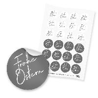 itenga 24x Sticker Frohe Ostern schlicht wei� grau (Moti...