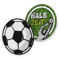 itenga 40x Bierdeckel Fu�ball Halbzeit Untersetzer rund