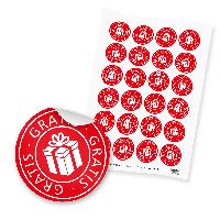itenga 24x Sticker Gratis rund 4cm rot wei� - Motiv 223