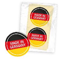 itenga 24x Sticker mit Text Made in Germany rund 4cm