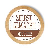 itenga 50 x Etikett rund 4cm selbstgemacht mit Liebe Sti...