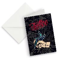 itenga XXL Klappkarte DIN A4 Motiv Tattoo und XXL Briefu...