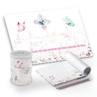 itenga Schreibtisch-Set Schmetterling 3-teilig Schreibti...
