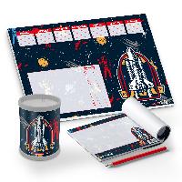itenga Schreibtisch-Set Weltraum 3-teilig Schreibtischun...