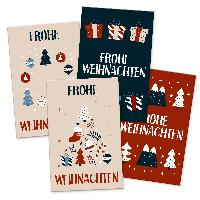 itenga 24 x Geschenkekarten Frohe Weihnachten Weihnachts...