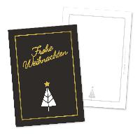 itenga 12 x Postkarte Gru�karte Frohe Weihnachten schwar...