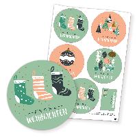 itenga 5 x Sticker Frohe Weihnachten Weihnachtsdeko past...