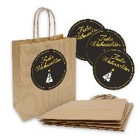 itenga 5x Kordelt�te Frohe Weihnachten schwarz wei� gold