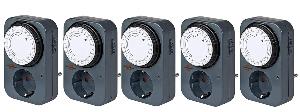 5er Set - brennenstuhl Tageszeitschaltuhr MZ 20, anthrazit