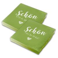 itenga 40x Serviette Sch�n dass du da bist fr�hlingsgr�n...