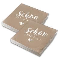 itenga 40x Serviette Sch�n dass du da bist latte macchiato