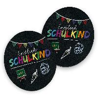 itenga 40x Bierdeckel Untersetzer rund Endlich Schulkind...