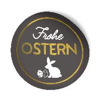 itenga Aufkleber Frohe Ostern Hase dunkelgrau wei� gold ...
