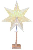 Papier Standstern Star mit Holz Standfu� 45x68x16cm Indo...