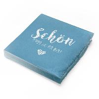 itenga 20x Serviette Sch�n dass du da bist blau nordic blue