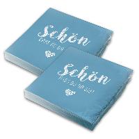 itenga 40x Serviette Sch�n dass du da bist blau nordic blue