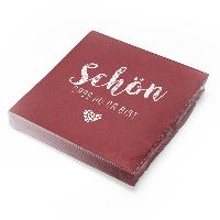 itenga 20x Serviette Sch�n dass du da bist bordeaux rot