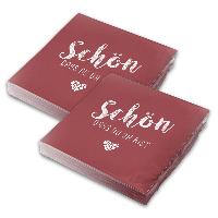 itenga 40x Serviette Sch�n dass du da bist bordeaux rot