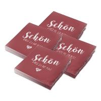 itenga 80x Serviette Sch�n dass du da bist bordeaux rot