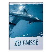 itenga Zeugnismappe Motiv Delfin DIN A4 wattierter Einband