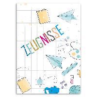 itenga Zeugnismappe A4 Kunststoff Sichtbuch Motiv Doodles