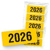 itenga 50x Jahresetiketten 2026 GELB rechteckig 6 x 2,5 ...