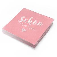 itenga 20x Serviette Sch�n dass du da bist rosa