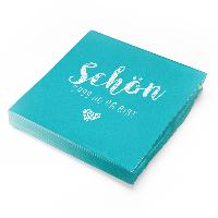 itenga 20x Serviette Sch�n dass du da bist t�rkisblau aq...
