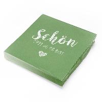itenga 20x Serviette Sch�n dass du da bist Salbei gr�n