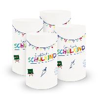 itenga 6x Windlicht Endlich Schulkind Wei� 10cm
