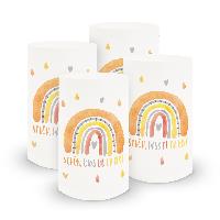 itenga 6x Windlicht Sch�n dass du da bist Regenbogen 10 cm