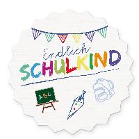 itenga 10x Aufkleber Sticker "Endlich Schulkind " weiss ...