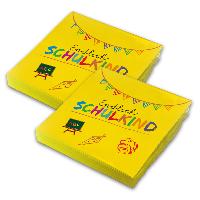 itenga 40x Serviette Schulanfang Endlich Schulkind GELB
