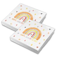 itenga 40x Serviette Sch�n dass du da bist Regenbogen Bo...