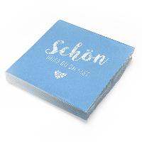 itenga 20x Serviette Sch�n dass du da bist hellblau (Pan...