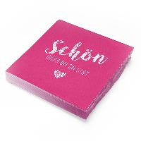 itenga 20x Serviette Sch�n dass du da bist fuchsia pink ...
