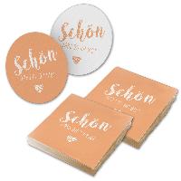 itenga 40x Serviette Sch�n dass du da bist apricot mit 4...
