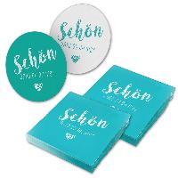 itenga 40x Serviette Sch�n dass du da bist aqua mit 40x ...