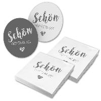 itenga 40x Serviette Sch�n dass du da bist wei� taubengr...