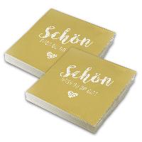 itenga 40x Serviette Sch�n dass du da bist currygelb Set