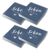 itenga 80x Serviette Sch�n dass du da bist dunkelblau Set