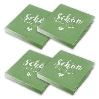 itenga 80x Serviette Sch�n dass du da bist Salbei gr�n Set
