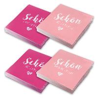 itenga 80x Serviette Sch�n dass du da bist (40x pink - 4...