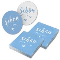 itenga 40x Serviette Sch�n dass du da bist hellblau mit ...