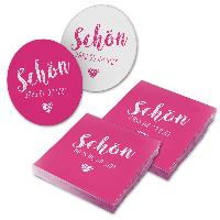 itenga 40x Serviette Sch�n dass du da bist fuchsia mit B...