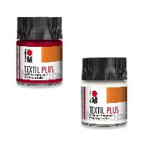 SET - Marabu Textil Plus Textilfarbe wei� 50ml + kaminro...